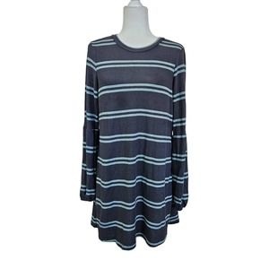 Yarn & Sea‎ Women's Blue & Green Striped Long Sleeve Sweater Dress. Size L